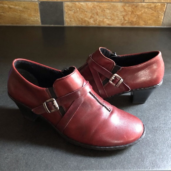 Burgundy slip on block heels, Rieker Sz EU37 - Picture 3 of 12
